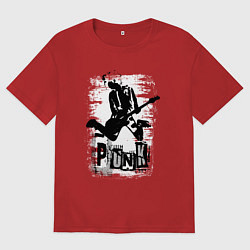 Футболка оверсайз женская Punk jump, цвет: красный