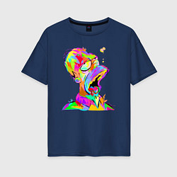 Женская футболка оверсайз Гомер Симпсон - стилизация - color