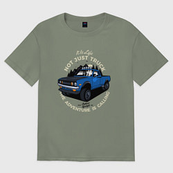 Футболка оверсайз женская Путешественник - внедорожник, цвет: авокадо
