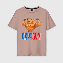 Женская футболка оверсайз CapyGYM - лучший бодибилдинг