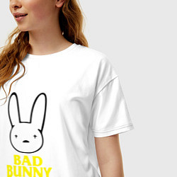 Футболка оверсайз женская Happy Three Friends - ЗАЙКА, цвет: белый — фото 2