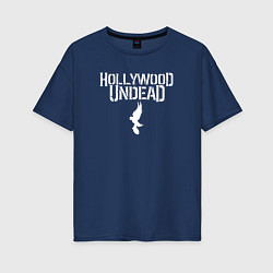 Футболка оверсайз женская Hollywood Undead - logo, цвет: тёмно-синий