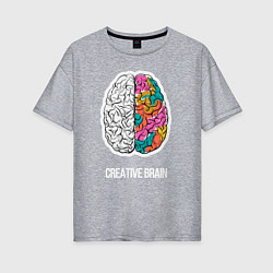 Футболка оверсайз женская Creative Brain, цвет: меланж