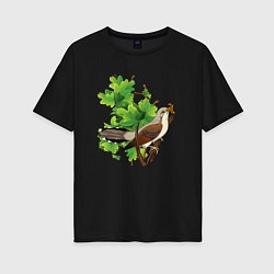Женская футболка оверсайз Кукушка на дереве