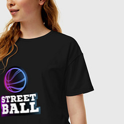 Футболка оверсайз женская Неоновый Стритбол, цвет: черный — фото 2