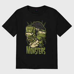 Футболка оверсайз женская The Simpsons - the monsters!, цвет: черный