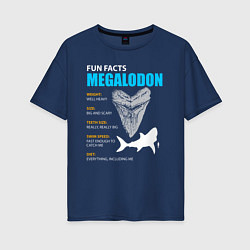Женская футболка оверсайз Забавные факты о мегалодонах