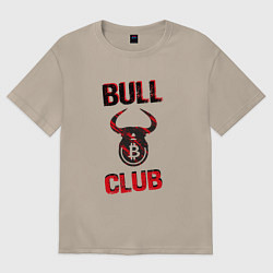 Футболка оверсайз женская Bull Bitcoin Club, цвет: миндальный