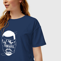 Футболка оверсайз женская Kanye west - рэпер, цвет: тёмно-синий — фото 2