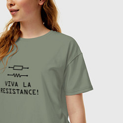 Футболка оверсайз женская Viva la resistance, цвет: авокадо — фото 2