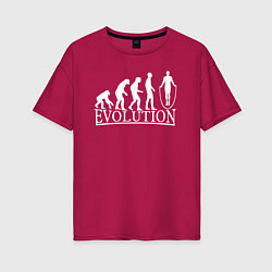 Женская футболка оверсайз Эволюция - прыжки со скакалкой