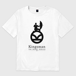 Футболка оверсайз женская Kingsman Секретная служба - logo, цвет: белый