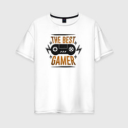 Футболка оверсайз женская The best gamer imp, цвет: белый