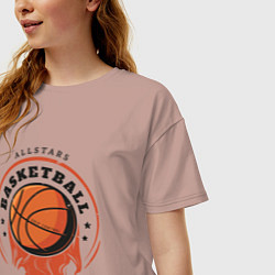 Футболка оверсайз женская Allstars Basketball, цвет: пыльно-розовый — фото 2