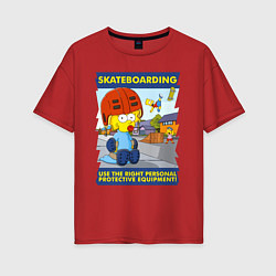 Женская футболка оверсайз Skateboarding - use the right personal protective