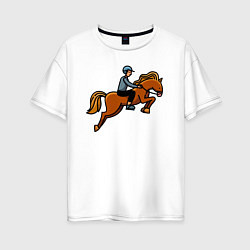 Женская футболка оверсайз Наездник на лошади