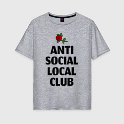 Футболка оверсайз женская Anti social local club, цвет: меланж