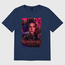 Футболка оверсайз женская Stranger Things eleven, цвет: тёмно-синий