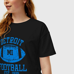Футболка оверсайз женская Детройт американский футбол, цвет: черный — фото 2