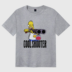 Женская футболка оверсайз Гомер Симпсон - крутой стрелок