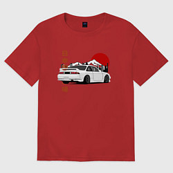 Футболка оверсайз женская Nissan Silvia S14 Sr20 Japan Car, цвет: красный
