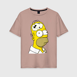 Женская футболка оверсайз Гомер Симпсон - нет подключения к интернету