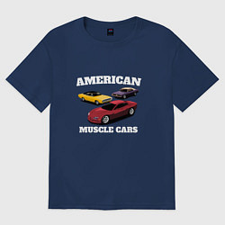 Футболка оверсайз женская Dodge American Muscle Car, цвет: тёмно-синий