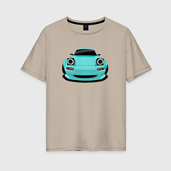 Футболка оверсайз женская Mazda MX5 Miata na JDM, цвет: миндальный
