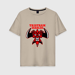 Футболка оверсайз женская Tristram Diablos, цвет: миндальный