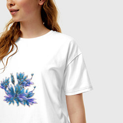 Футболка оверсайз женская Неоновые цветы для творческих людей, цвет: белый — фото 2