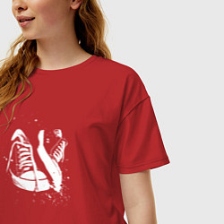 Футболка оверсайз женская Панк кеды, цвет: красный — фото 2