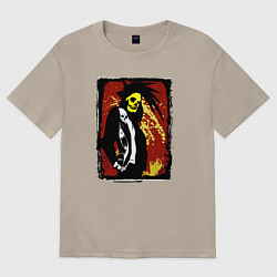 Женская футболка оверсайз Панк череп