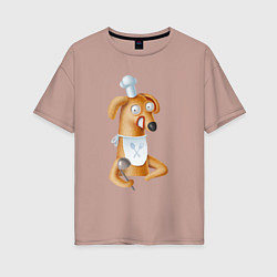 Женская футболка оверсайз Собака - повар