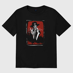 Футболка оверсайз женская Абстрактный панк, цвет: черный