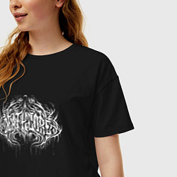 Футболка оверсайз женская Deathcore dark lettering graffiti, цвет: черный — фото 2