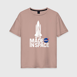 Футболка оверсайз женская Nasa - made in space, цвет: пыльно-розовый