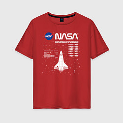 Женская футболка оверсайз Nasa ракета