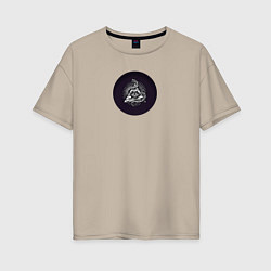 Женская футболка оверсайз Иллюминаты - пирамида, глаз, змея