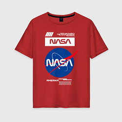Футболка оверсайз женская Nasa - Logo, цвет: красный