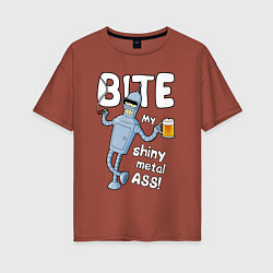 Женская футболка оверсайз Bender ass & beer