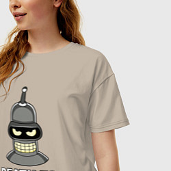Футболка оверсайз женская Bender - death to humans, цвет: миндальный — фото 2