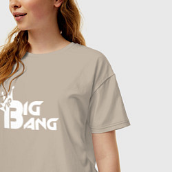 Футболка оверсайз женская Bigbang logo, цвет: миндальный — фото 2