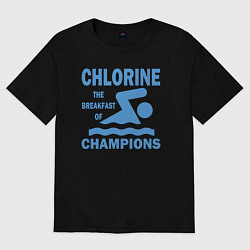 Женская футболка оверсайз Хлор - завтрак чемпионов