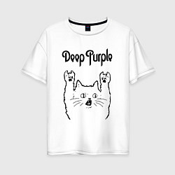 Женская футболка оверсайз Deep Purple - rock cat