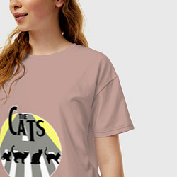 Футболка оверсайз женская The Cats, цвет: пыльно-розовый — фото 2