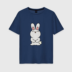 Футболка оверсайз женская Cute Rabbit, цвет: тёмно-синий