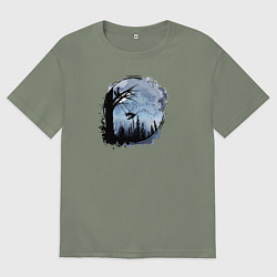 Женская футболка оверсайз Лисичка на качелях