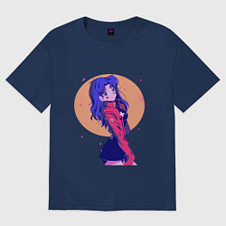 Футболка оверсайз женская Misato Katsuragi Evangelion, цвет: тёмно-синий