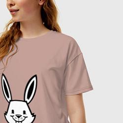 Футболка оверсайз женская Bunny Funny, цвет: пыльно-розовый — фото 2