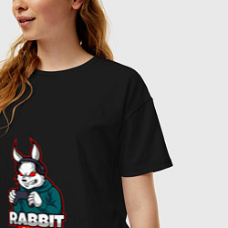 Футболка оверсайз женская Rabbit Gamer, цвет: черный — фото 2